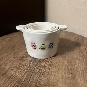 Rae Dunn Easter Egg Ceramic Double Sided Measuring Cups Set of 4